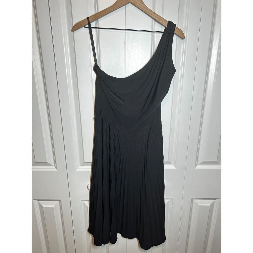 White House Black Market Asymmetric Draped One Shoulder Pleated Midi Dress 12